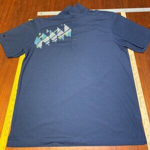 GOLF SHIRT POLO GREG NORMAN BLUE MENS XL 100% POLYESTER Great White Shark